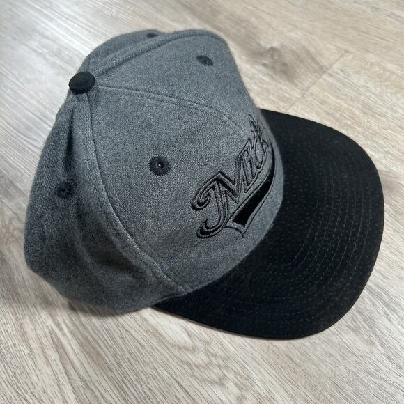 Vintage Disney Mickey Mouse Hat Snapback Cartoon Goofy Gray Black Wool Cap - Picture 7 of 8